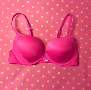 Hot Pink Auden 36C Plunge Coverage Push-Up Bra